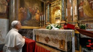 Leão XIV, em 7 de setembro, no Santuário da Mãe do Bom Conselho, em Genazzano
